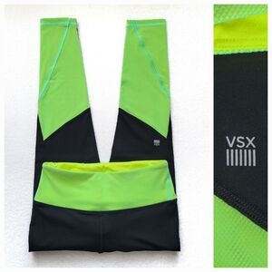 Knockout VSX Tight Lime Green & Black Sport Leggings EUC Small/SHORT